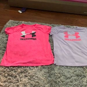 2 girls under aurmor shirts!